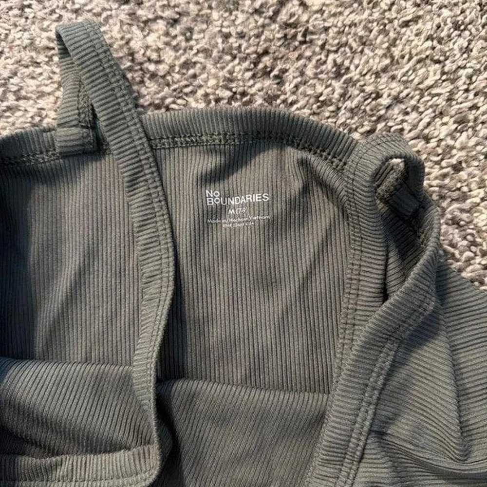 Loungewear Set M Cami Joggers Ribbed Knit Gray Green